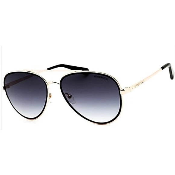 Kenneth Cole Unisex Gold Metal Aviator Sunglasses KC00023 32B NEW main image 14